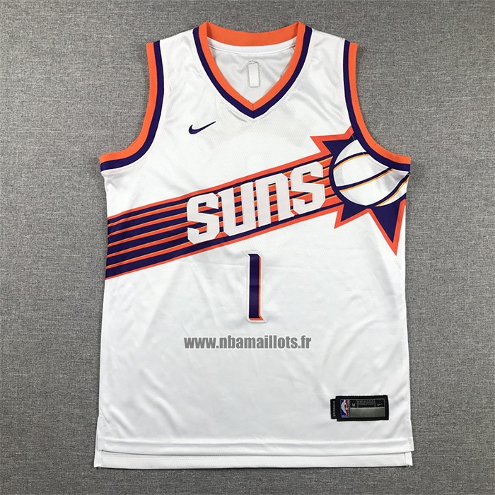 Maillot Enfant Phoenix Suns Devin Booker NO 1 Association 2023-24 Blanc